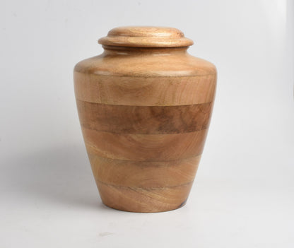 Wood Jar Urn 10 inch