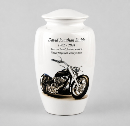 Motorbike Design Adult Cremation Ashes Urn
