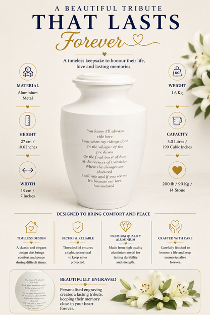 Large Elegant White Testi Urn
