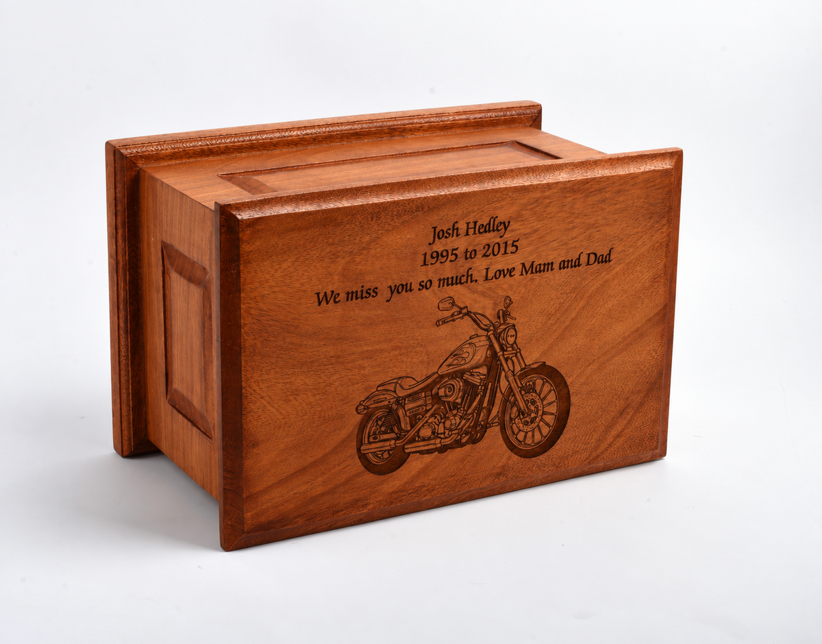 Large Solid Wood Casket Bike
