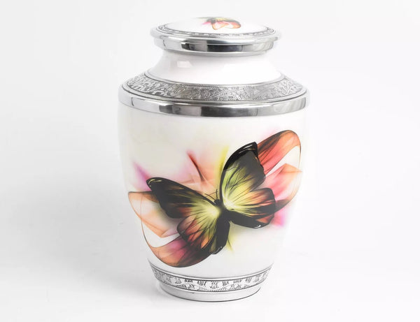 Butterfly Design Aluminium Cremation Urn