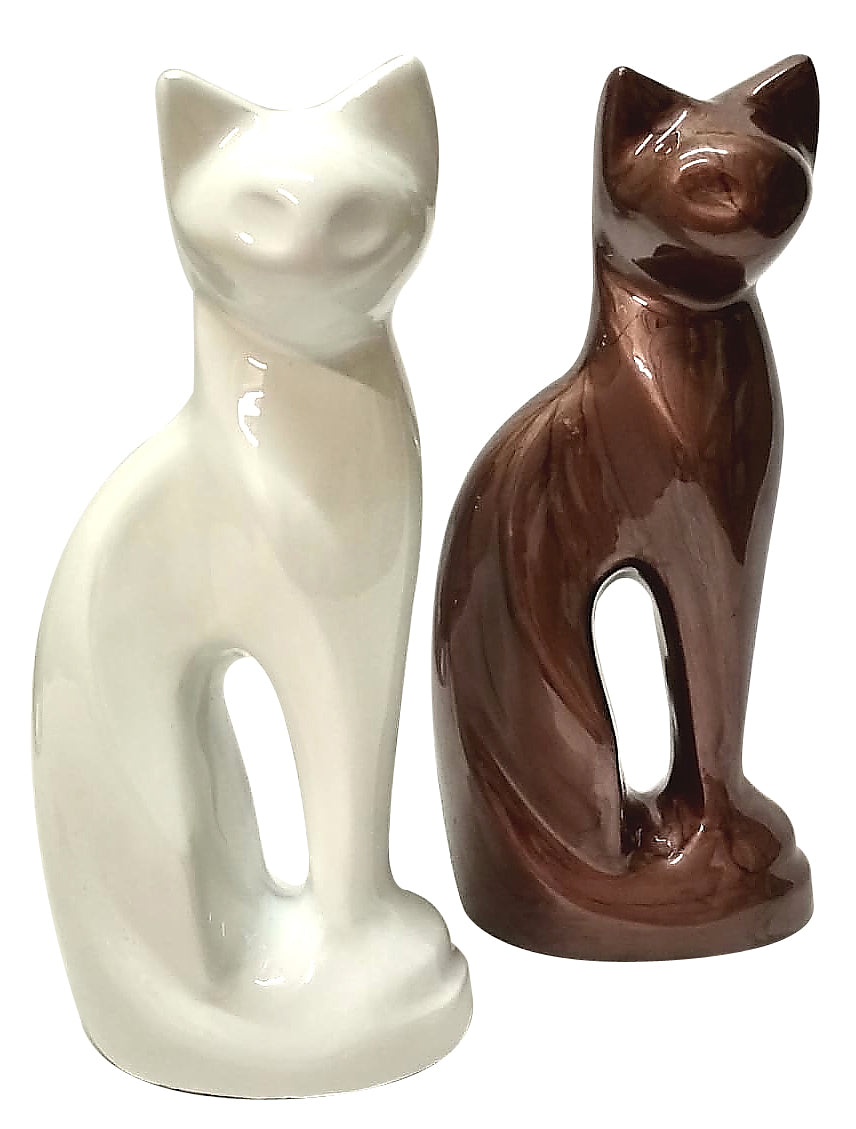Cat Shape Urn White