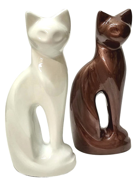 Cat Shape Urn White