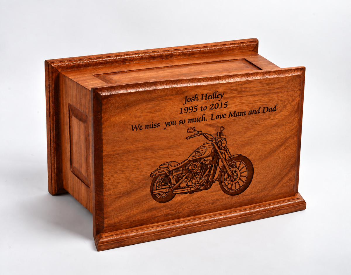 Large Solid Wood Casket Bike