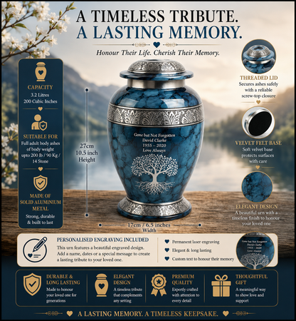 Blue Cloud Tree Of Life Urn