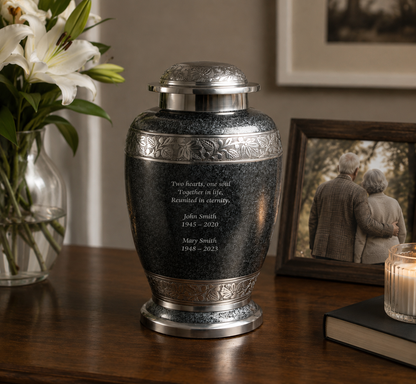 Grey Pattern Companion Urn For Two Body Ashes