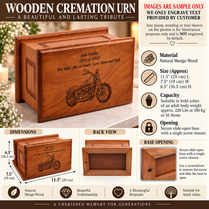 Large Solid Wood Casket Bike