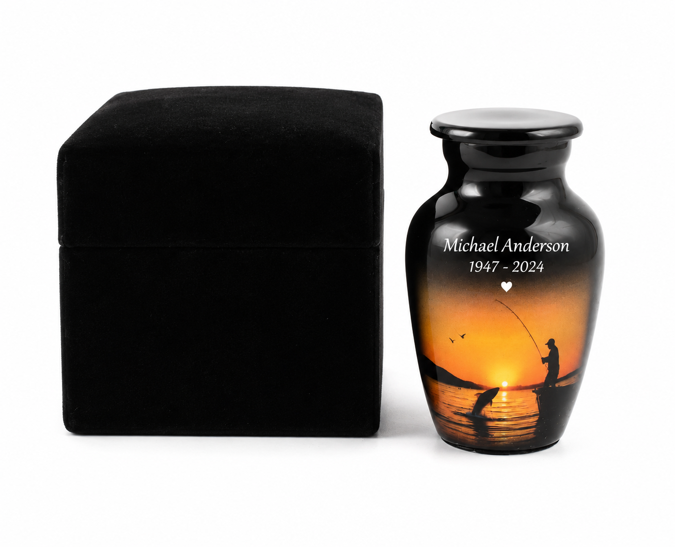 Mini Fishing Sunset Small Keepsake Urn