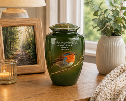 Robin Bird Adult Cremation Ashes Urn