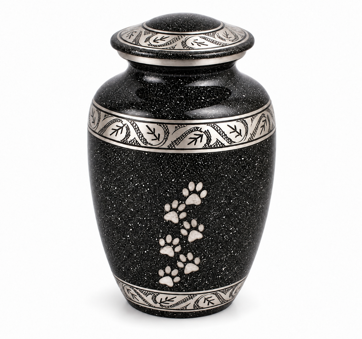 Grey Black Medium and Small Pet Ashes Urn
