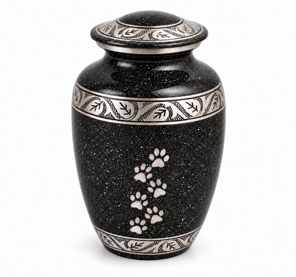 Grey Black Medium and Small Pet Ashes Urn
