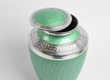 Green and Silver Aluminium Cremation Testi Urn