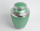 Green and Silver Aluminium Cremation Testi Urn