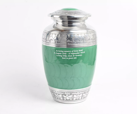 Classic Green Aluminium Adult Cremation Urn