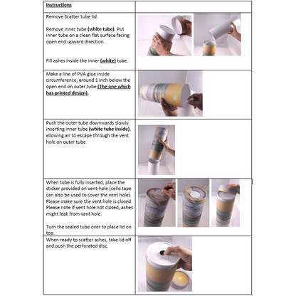 Flying Dove Scatter Tube / Biodegradable Urn - 4 Sizes