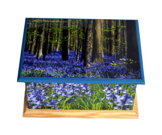 Bluebell Forest MDF/Teak Wood Casket Urn