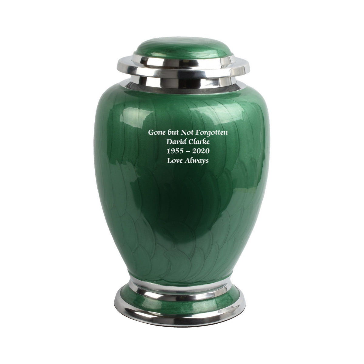 green and Silver Dove Shape Urn