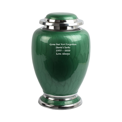 green and Silver Dove Shape Urn