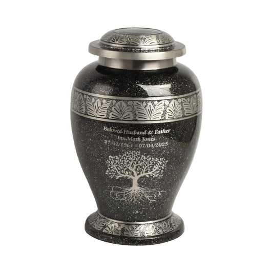 Grey-Black Tree Of Life Urn