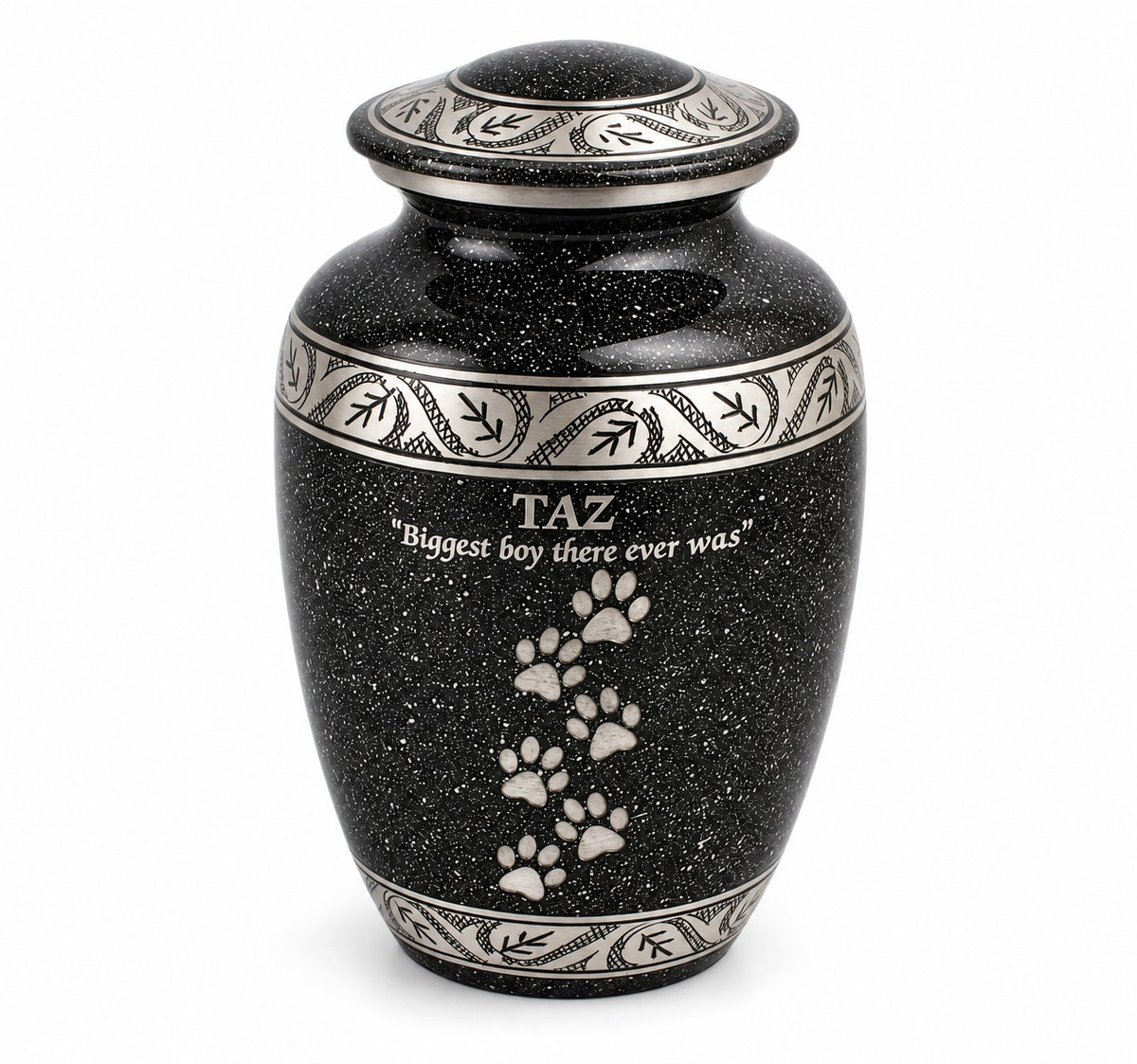 Grey Black Medium and Small Pet Ashes Urn