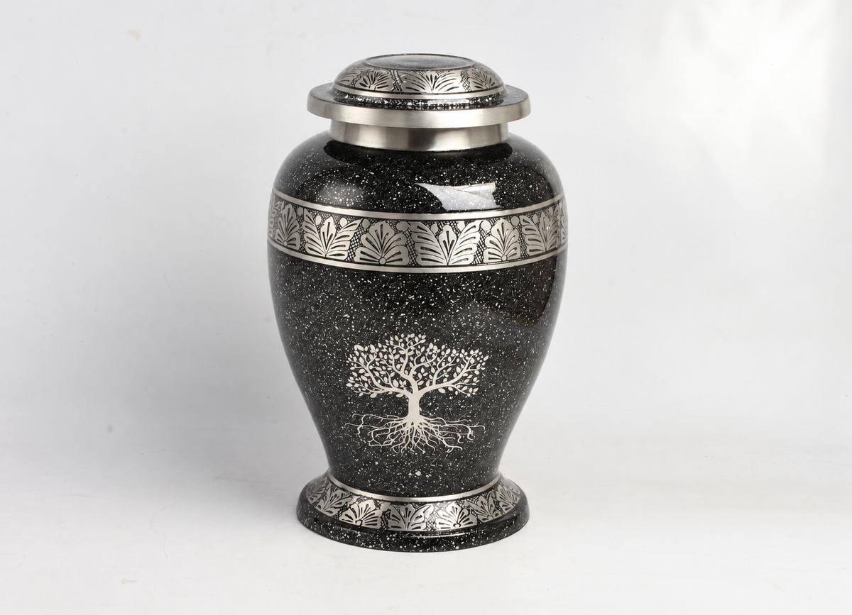 Grey-Black Tree Of Life Urn