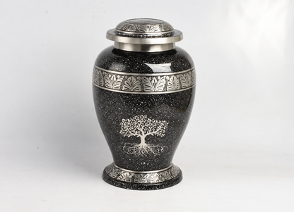 Grey-Black Tree Of Life Urn