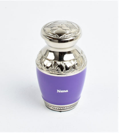 Purple Engraved Mini Keepsake Urn