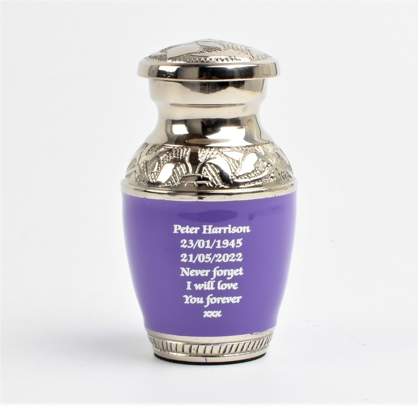 Purple Engraved Mini Keepsake Urn