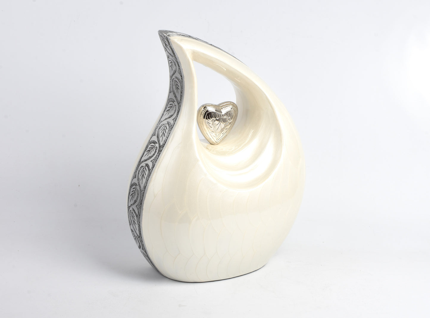 Forever in My Heart White Teardrop Urn