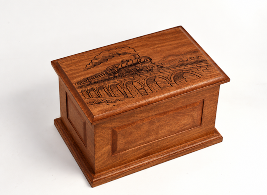 Large Solid Wood Casket Train