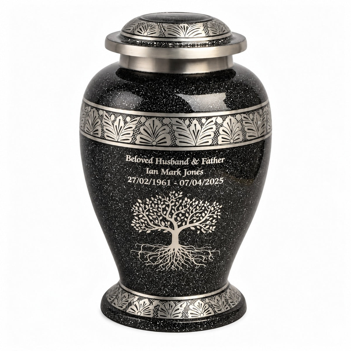 Grey-Black Tree Of Life Urn