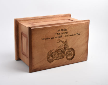 Large Solid Wood Casket Bike