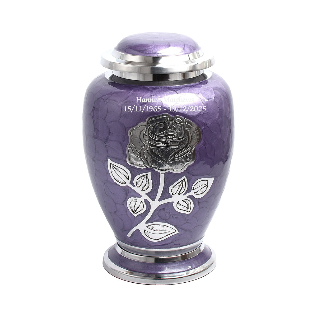 Purple Rose Flower Cremation Urn Dove Design