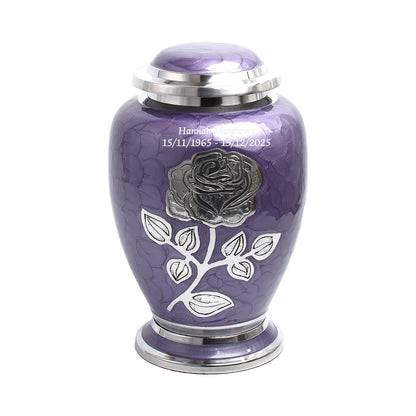 Purple Rose Flower Cremation Urn Dove Design