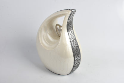 Forever in My Heart White Teardrop Urn