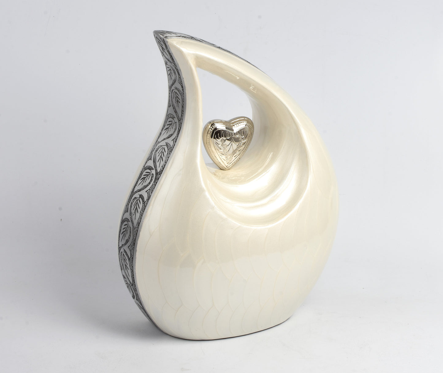 Forever in My Heart White Teardrop Urn
