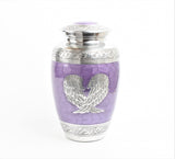 Angel Wings Purple And Silver Cremation Urn