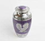 Angel Wings Purple And Silver Cremation Urn