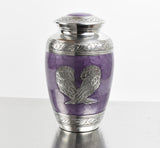 Angel Wings Purple And Silver Cremation Urn