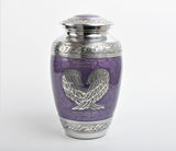 Angel Wings Purple And Silver Cremation Urn