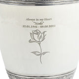 White and Silver Aluminium Cremation Testi Urn