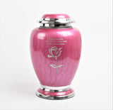 Pink and Silver Rose Design Urn