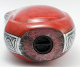 Small Red Clouded Teardrop Urn