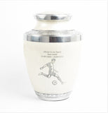 White and Silver Aluminium Cremation Testi Urn