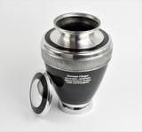 Black Milano Aluminium Cremation Urn