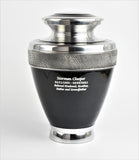 Black Milano Aluminium Cremation Urn