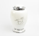 White Horse Design Cremation Urn